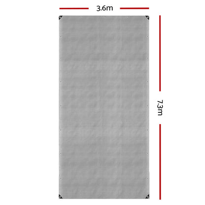 Instahut Tarp Tarpaulin 3.6x7.3m Canvas Camping Heavy Duty Sun Cover - ShopFrenzy