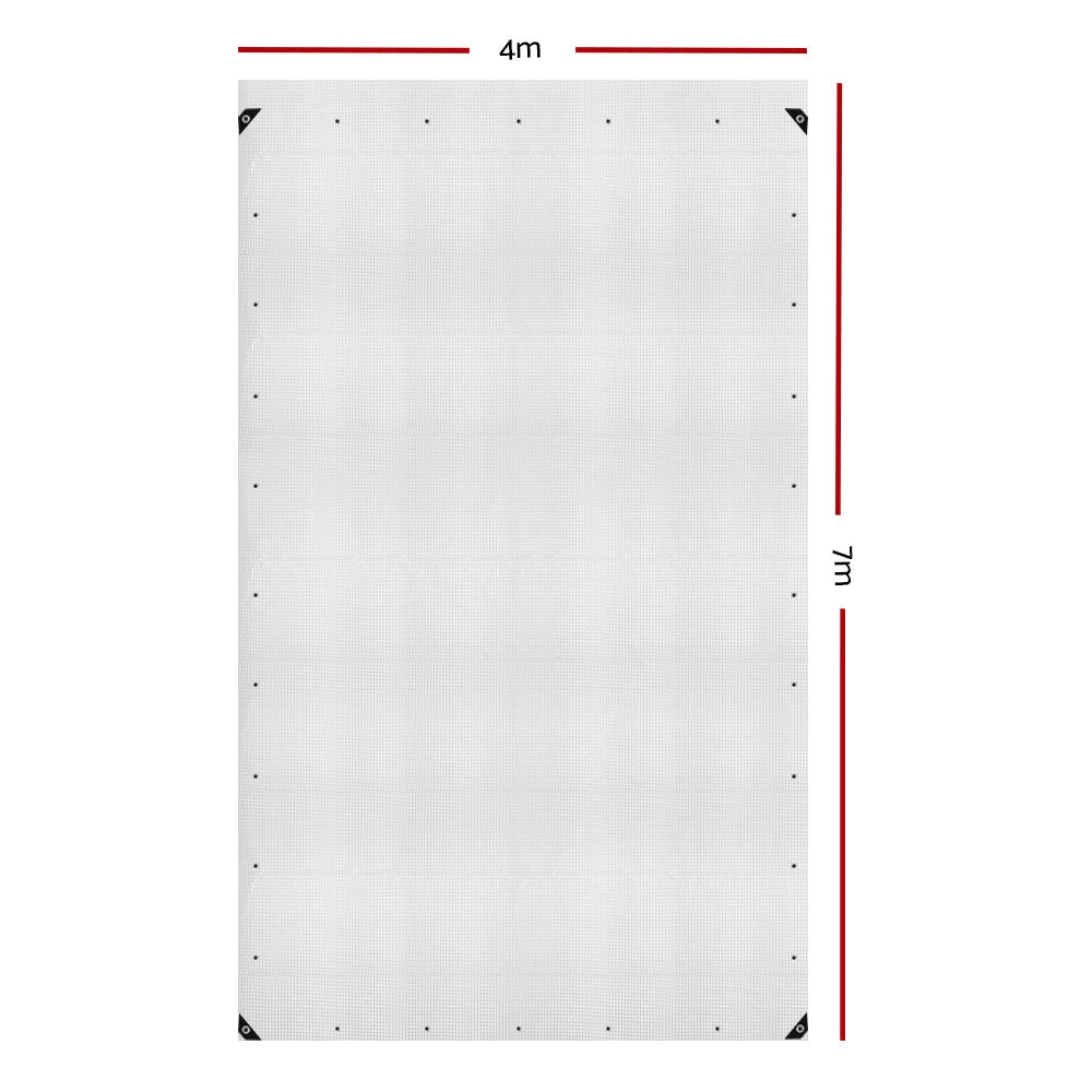 Instahut Tarp Tarpaulin 4x7m Canvas Heavy Duty Camping Cover Clear - ShopFrenzy