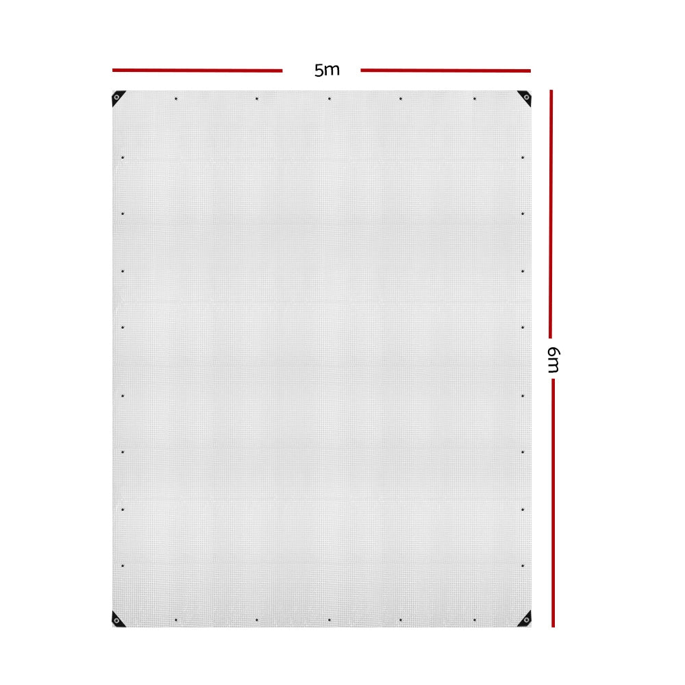 Instahut Tarp Tarpaulin 5x6m Canvas Heavy Duty Camping Cover Clear - ShopFrenzy