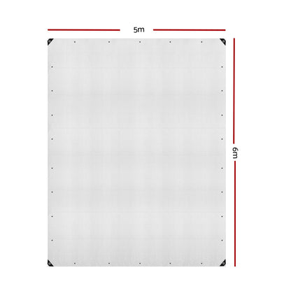 Instahut Tarp Tarpaulin 5x6m Canvas Heavy Duty Camping Cover Clear - ShopFrenzy