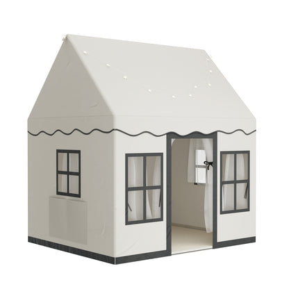 Keezi Kids Play Tent Playhouse Castle with String Lights Floor Mat Side Pocket - ShopFrenzy