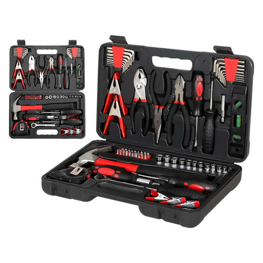 Giantz 70pcs Tool Kit Set Box Household Toolbox Repair Hard Case Black - ShopFrenzy