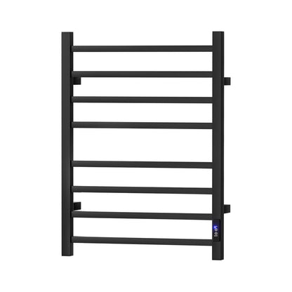 Devanti Heated Towel Rail 8 Square Bars with Timer Electric Heater Warmer Rack - ShopFrenzy