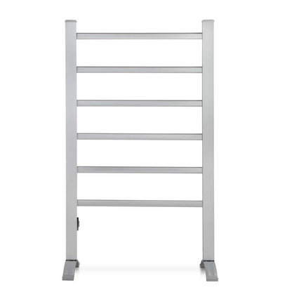 Devanti Electric Heated Towel Rail Rack 6 Bars Freestanding Clothes Dry Warmer - ShopFrenzy