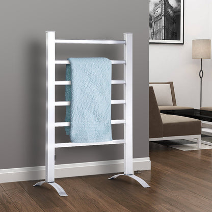 Devanti Electric Heated Towel Rail Rack 6 Bars Freestanding Clothes Dry Warmer - ShopFrenzy