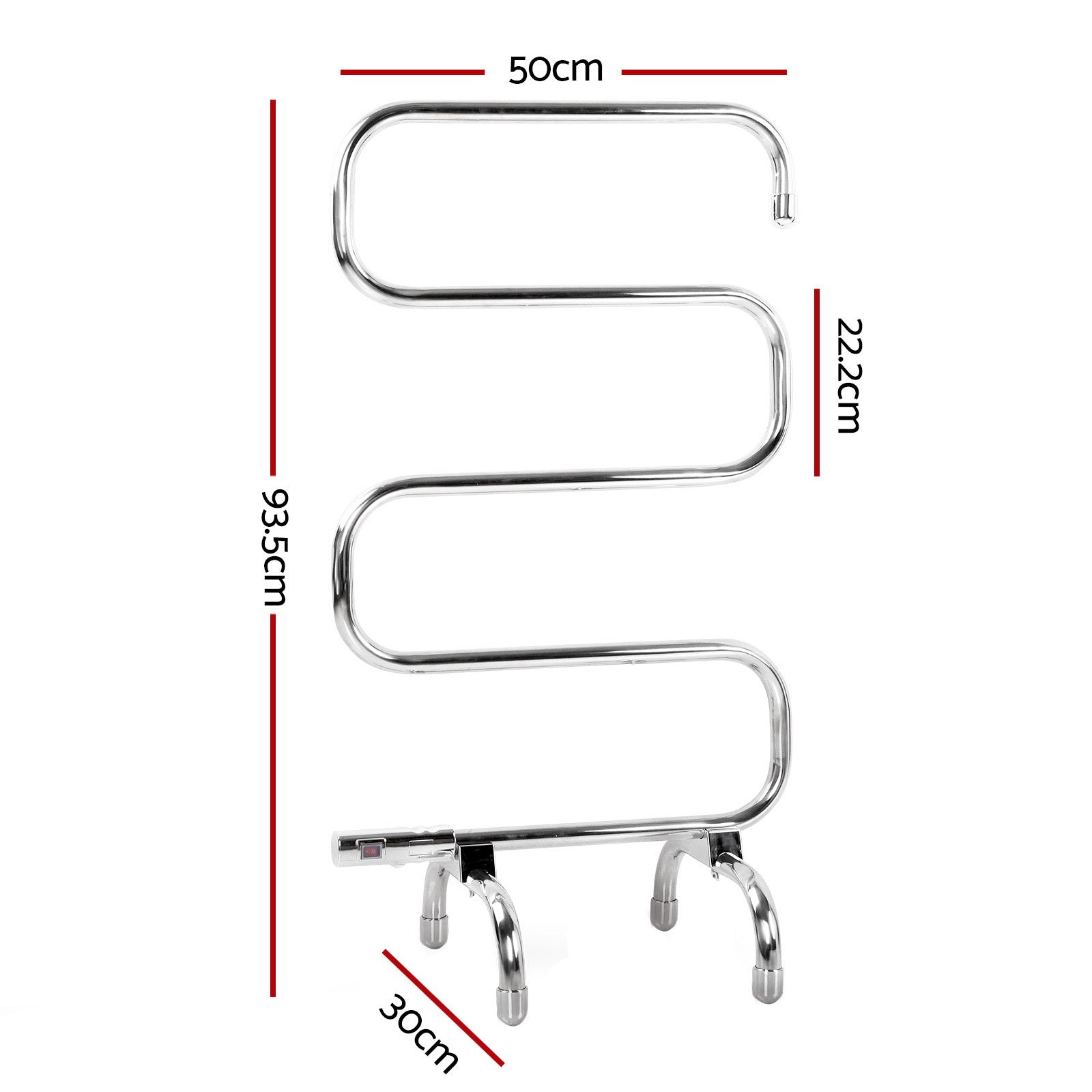 Devanti Electric Heated Towel Rail Rack 5 Bars Freestanding Clothes Dry Warmer - ShopFrenzy