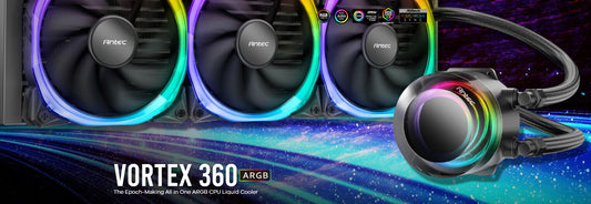 ANTEC VORTEX 360mm ARGB AIO Liquid CPU Cooler + ARGB Controller, EPDM High-Density Tubing, LGA 115x, 1200, 1700, 20xx, AM3, AM4 AM5, s - ShopFrenzy