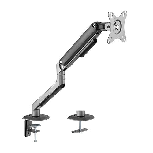 BRATECK Single Monitor Economical Spring-Assisted Monitor Arm Fit Most 17'-32' Monitors, Up to 9kg per screen VESA 75x75/100x100 Space Grey - ShopFrenzy