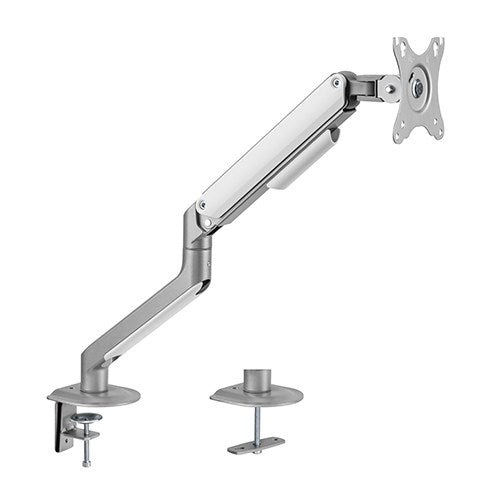 BRATECK Single Monitor Economical Spring-Assisted Monitor Arm Fit Most 17'-32' Monitors, Up to 9kg per screen VESA 75x75/100x100 Matte Grey - ShopFrenzy