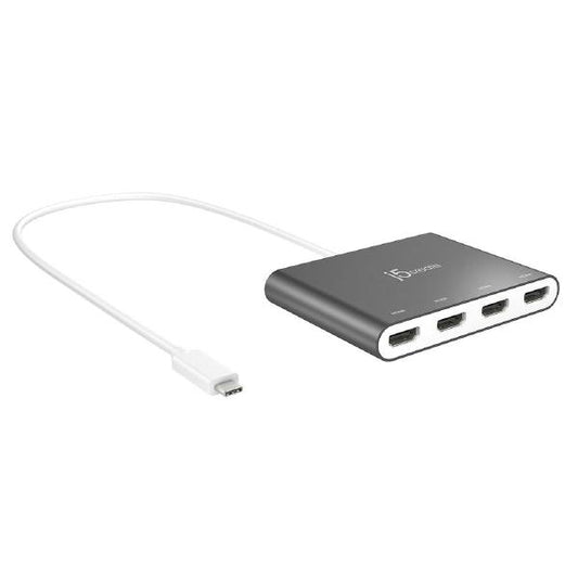 J5create JCA366 USB-C to 4-Port Quad HDMI Multi-Monitor Adapter 1 x USB-C to 4 x HDMI Max Resolution 1920 x 1080 @ 60 Hz - ShopFrenzy
