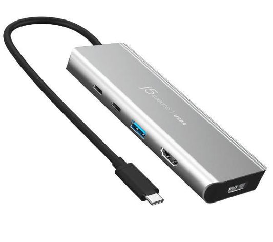 J5create JCD401 USB4 Dual Display 4K Multi-Port Docking Hub - Featuring Intel USB4 Controller (USB-C to DP, HDMI, USB-C Display, USB-C 85w PD P/T) - ShopFrenzy