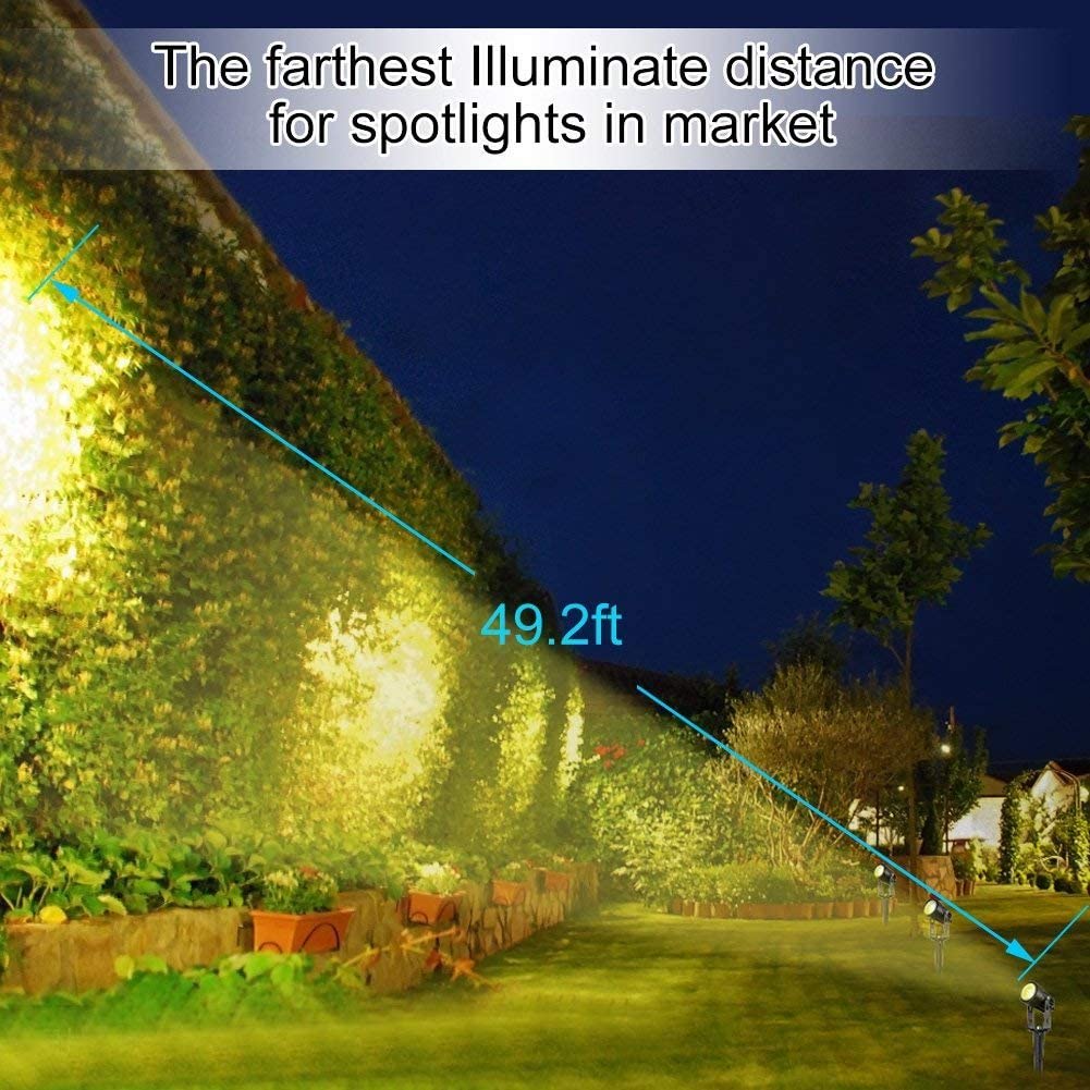 3 x LED Spotlights Powered Solar Garden Lights Outdoor Waterproof (Warm White) - ShopFrenzy