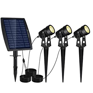 3 x LED Spotlights Powered Solar Garden Lights Outdoor Waterproof (Warm White) - ShopFrenzy