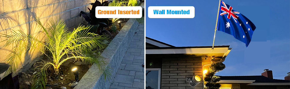 3 x LED Spotlights Powered Solar Garden Lights Outdoor Waterproof (Warm White) - ShopFrenzy