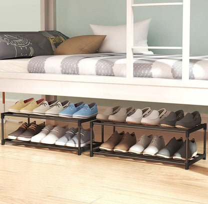 4-Tier Stainless Steel Shoe Rack Storage Organizer to Hold up to 20 Pairs of Shoes (80cm, Black) - ShopFrenzy