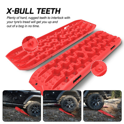 X-BULL Recovery tracks 2PCS 4WD Sand Mud Snow Truck Gen3.0 With Reindeer Car Antlers - ShopFrenzy