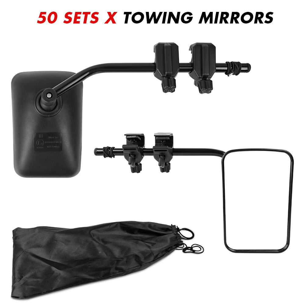 Towing Mirrors Clip on Multi Fit Clamp On Towing Caravan 4X4 Trailer 4WD 50 Pairs - ShopFrenzy