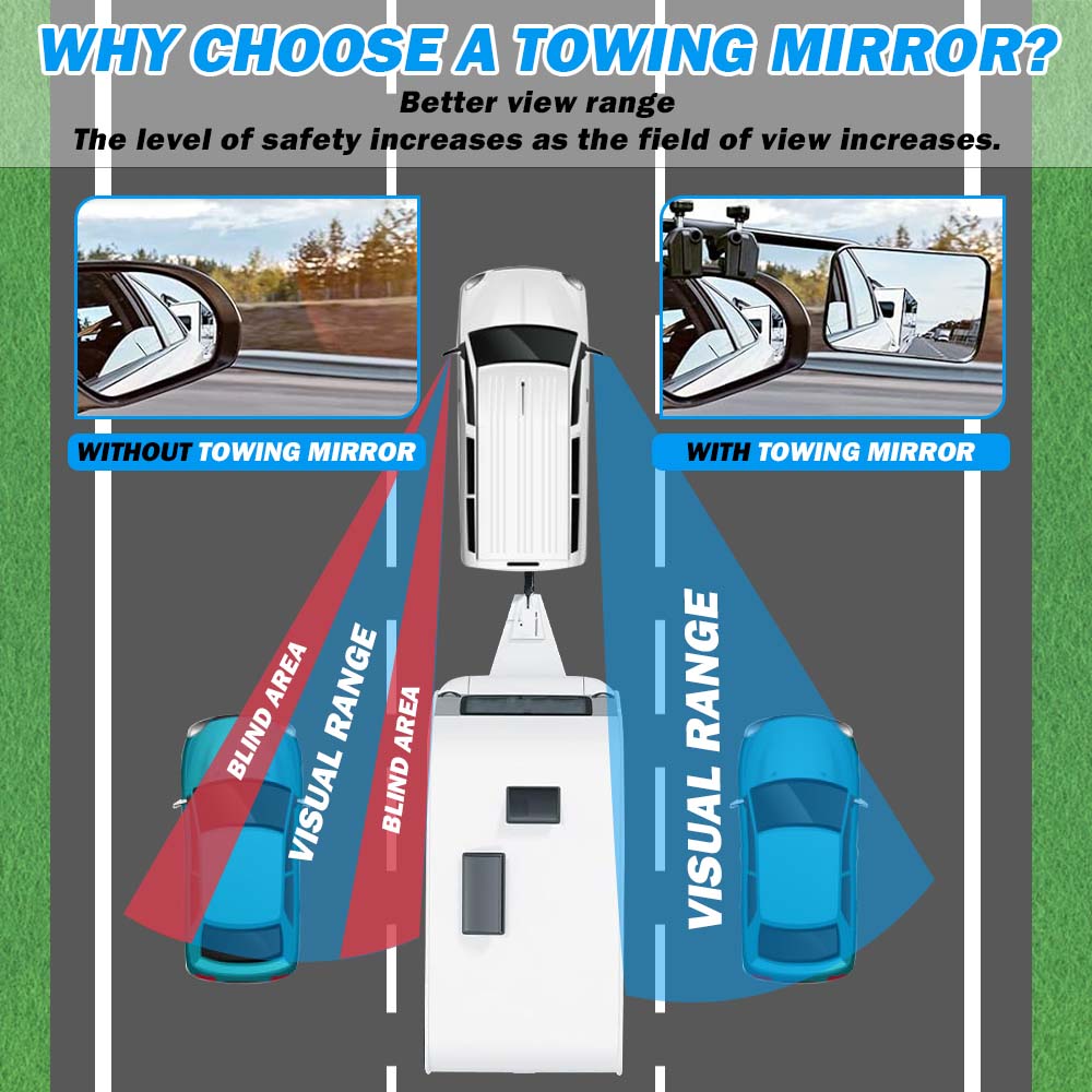 Towing Mirrors Clip on Multi Fit Clamp On Towing Caravan 4X4 Trailer 4WD 50 Pairs - ShopFrenzy