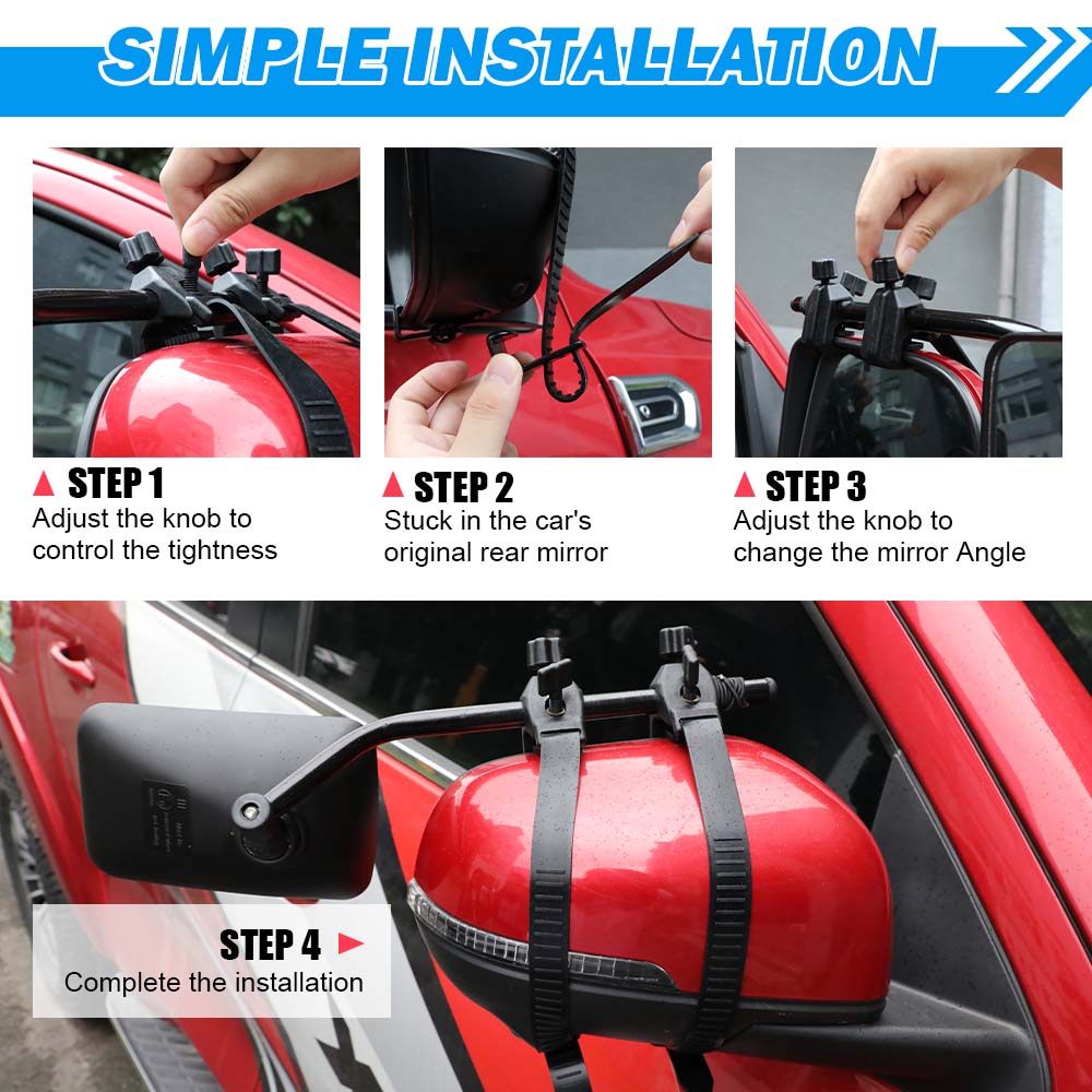 Towing Mirrors Clip on Multi Fit Clamp On Towing Caravan 4X4 Trailer 4WD 50 Pairs - ShopFrenzy