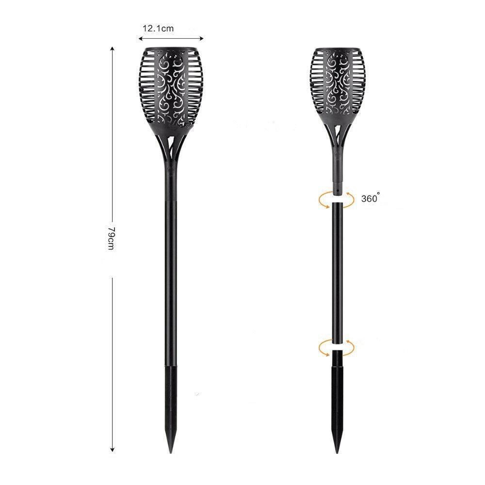 51 LED Bulbs Torch Solar Garden Outdoor Flame Dancing Flickering Light Auto Lamp - ShopFrenzy