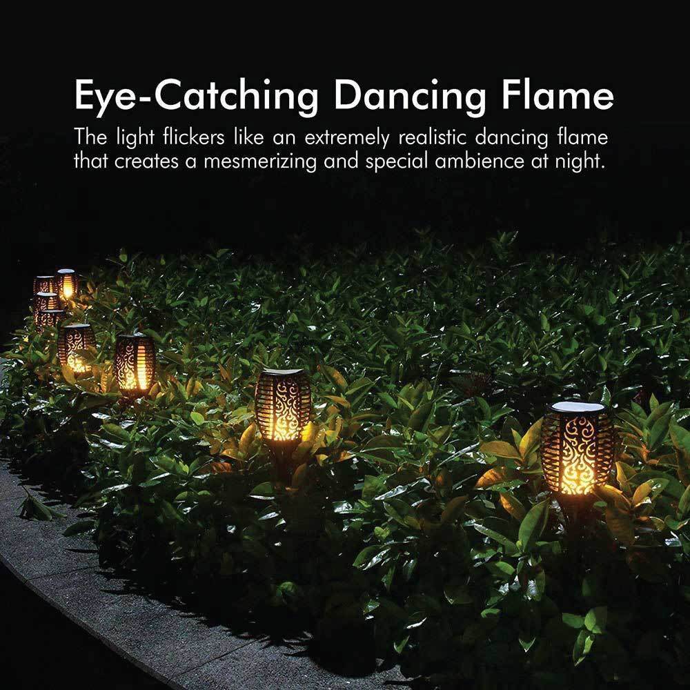 51 LED Bulbs Torch Solar Garden Outdoor Flame Dancing Flickering Light Auto Lamp - ShopFrenzy