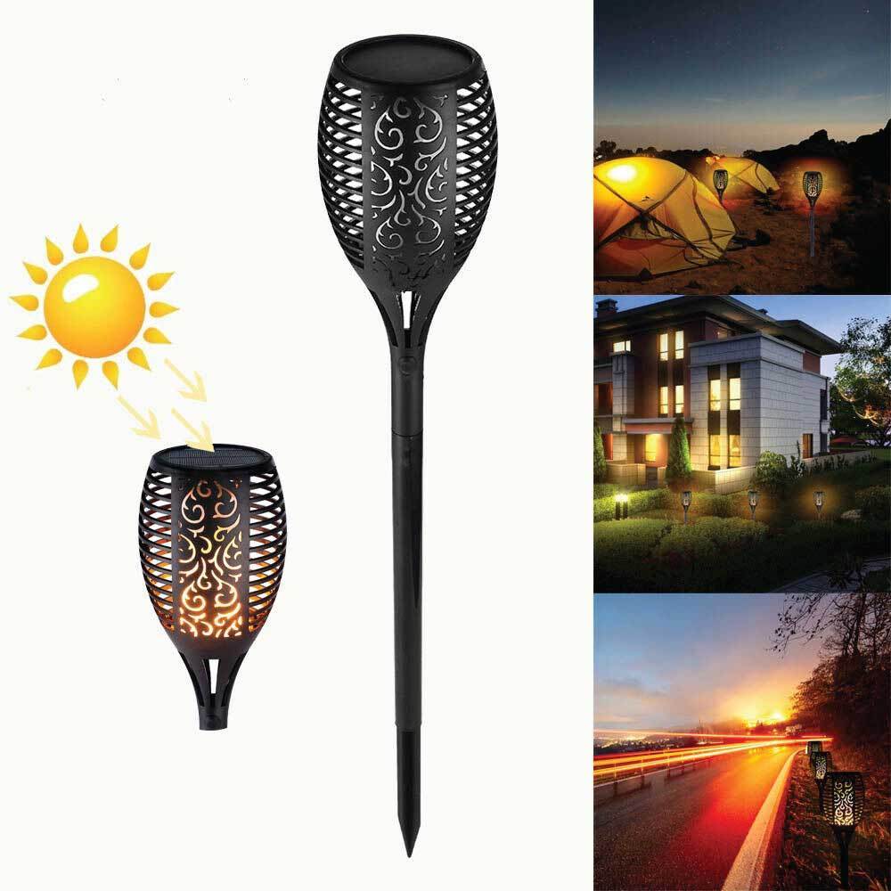 51 LED Bulbs Torch Solar Garden Outdoor Flame Dancing Flickering Light Auto Lamp - ShopFrenzy
