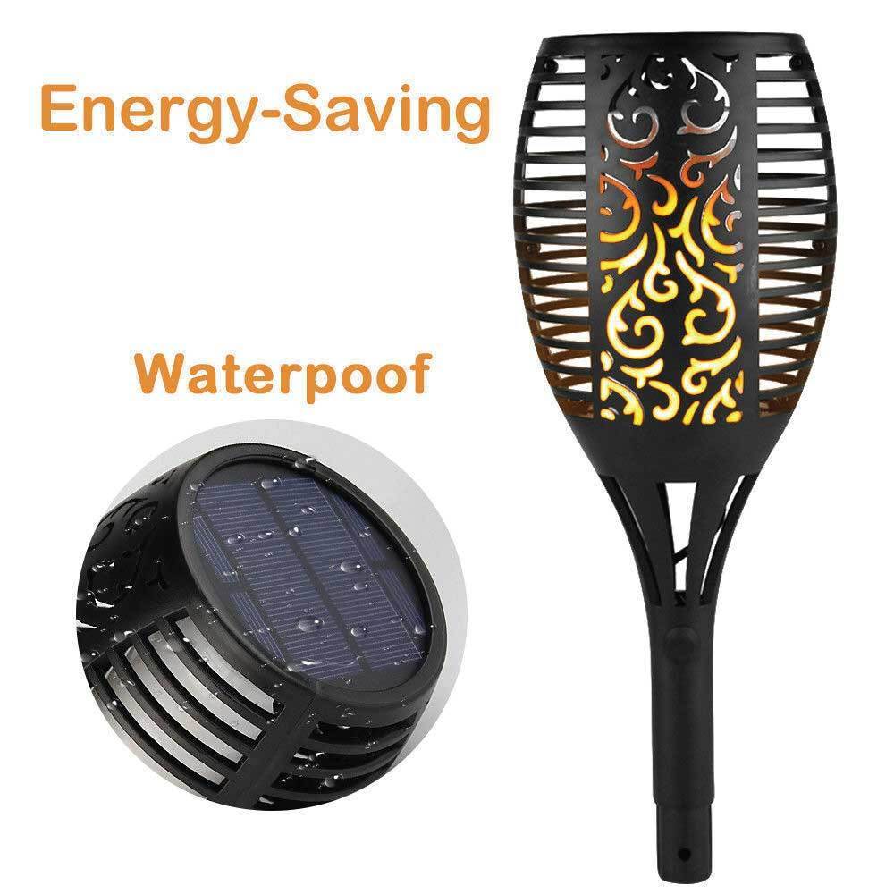 51 LED Bulbs Torch Solar Garden Outdoor Flame Dancing Flickering Light Auto Lamp - ShopFrenzy