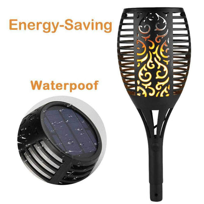 51 LED Bulbs Torch Solar Garden Outdoor Flame Dancing Flickering Light Auto Lamp - ShopFrenzy