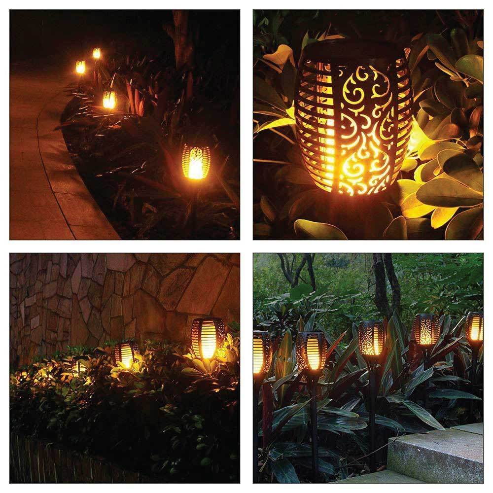 51 LED Bulbs Torch Solar Garden Outdoor Flame Dancing Flickering Light Auto Lamp - ShopFrenzy
