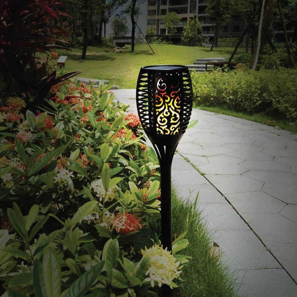 51 LED Bulbs Torch Solar Garden Outdoor Flame Dancing Flickering Light Auto Lamp - ShopFrenzy