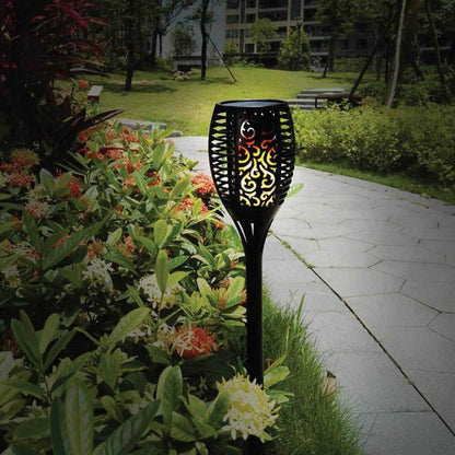 51 LED Bulbs Torch Solar Garden Outdoor Flame Dancing Flickering Light Auto Lamp - ShopFrenzy