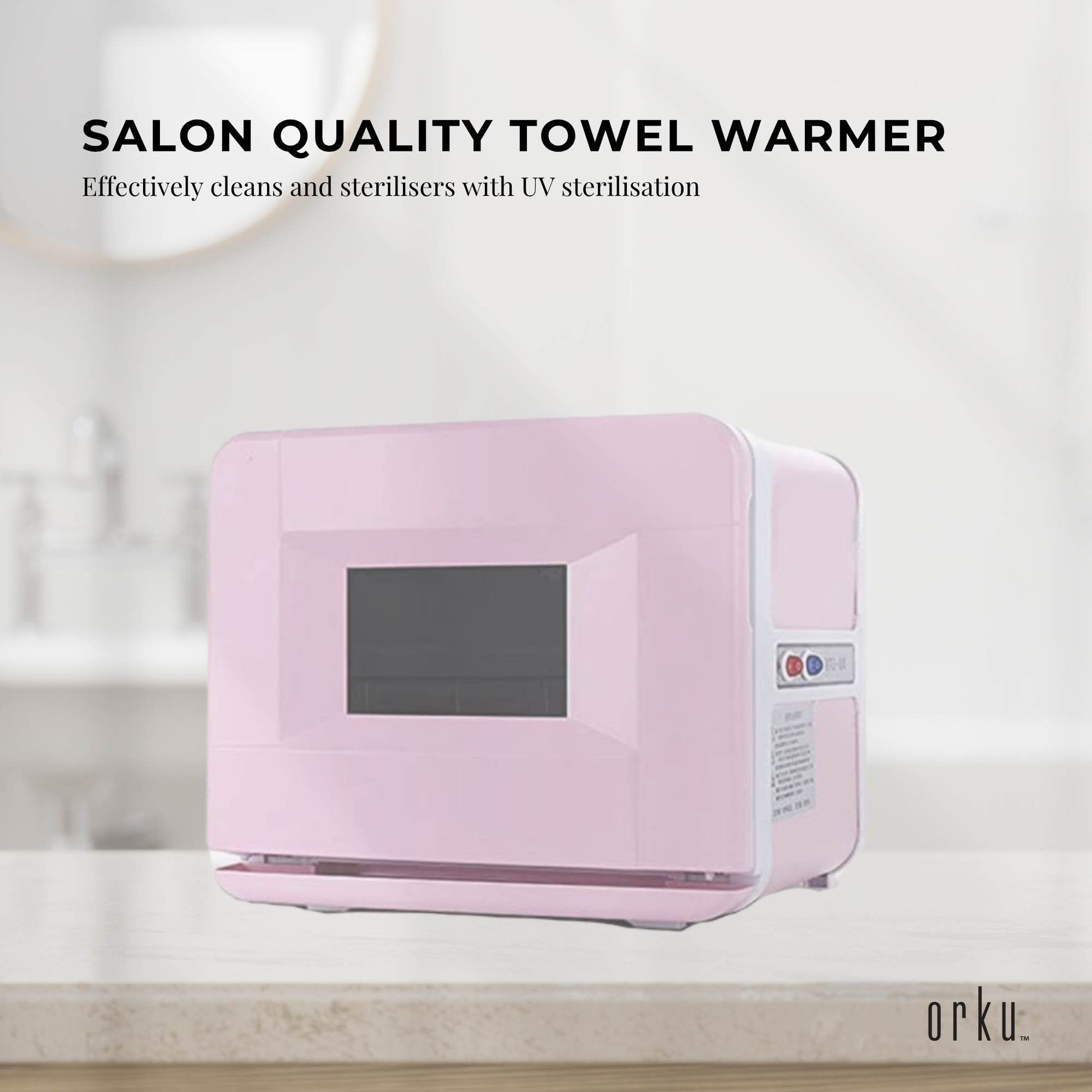 8L Pink Electric Towel Warmer UV Steriliser Cabinet Small Hot Heater Sanitiser - ShopFrenzy