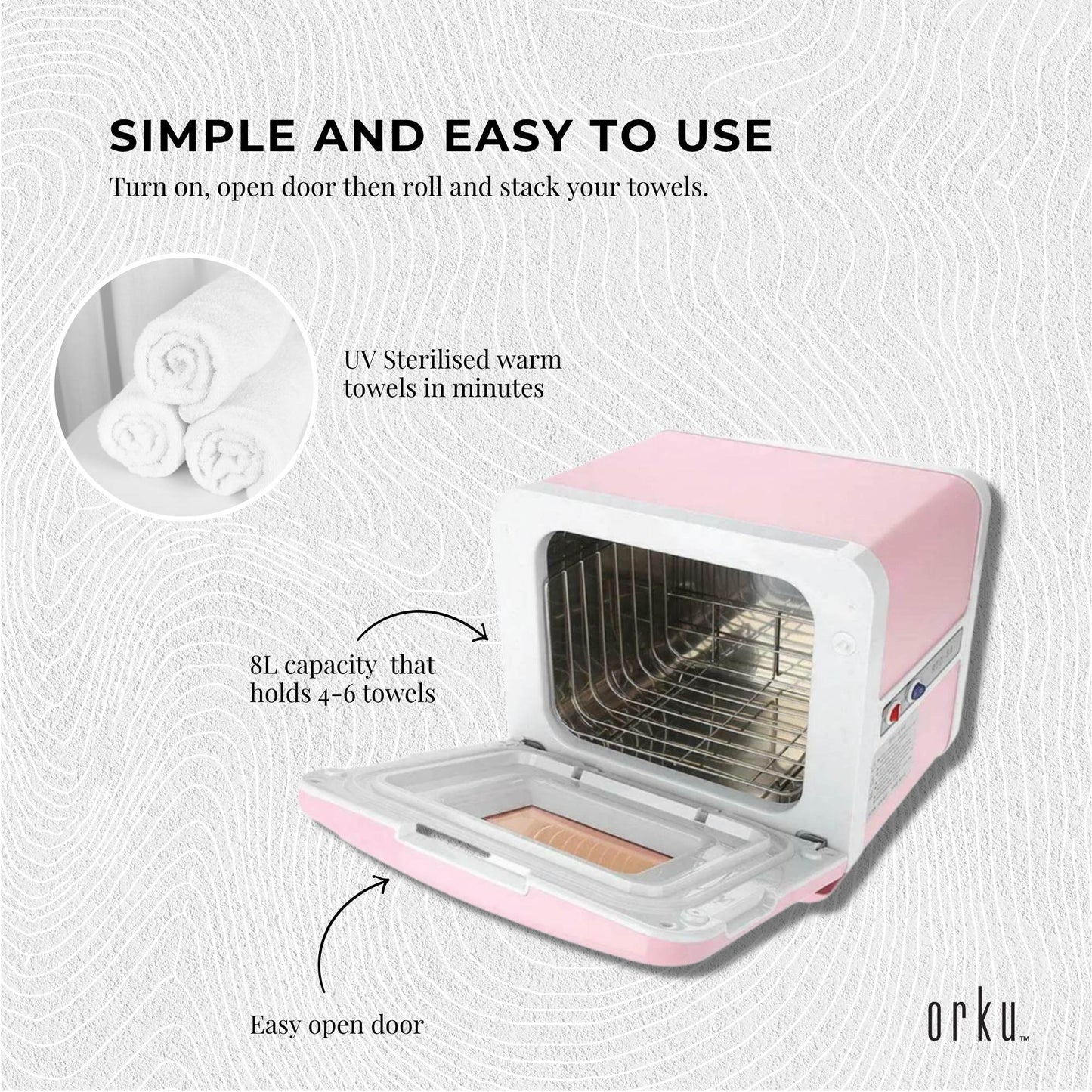8L Pink Electric Towel Warmer UV Steriliser Cabinet Small Hot Heater Sanitiser - ShopFrenzy