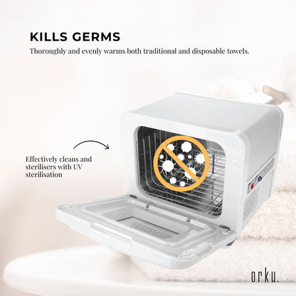 8L White Electric Towel Warmer UV Steriliser Cabinet Small Hot Heater Sanitiser - ShopFrenzy