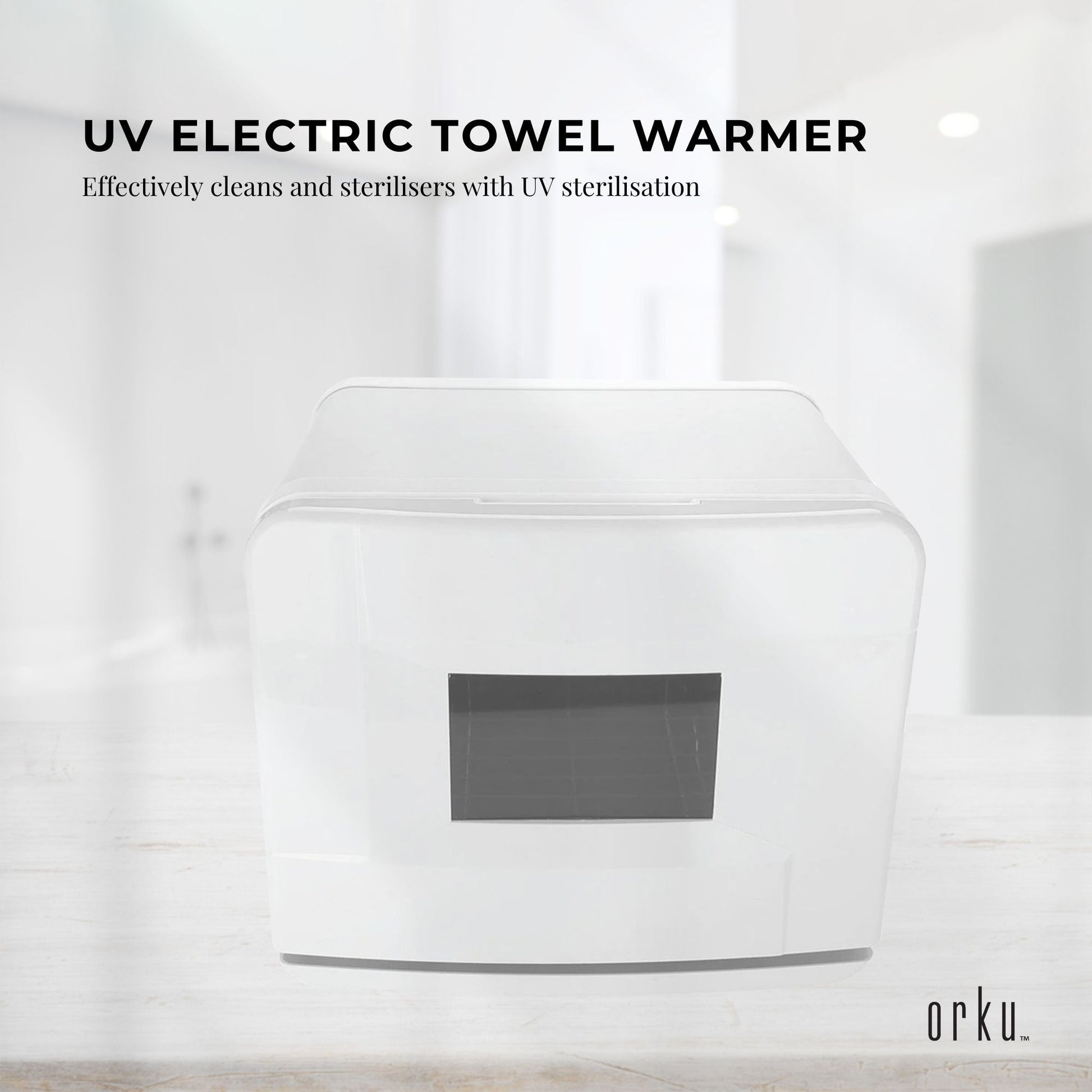 8L White Electric Towel Warmer UV Steriliser Cabinet Small Hot Heater Sanitiser - ShopFrenzy