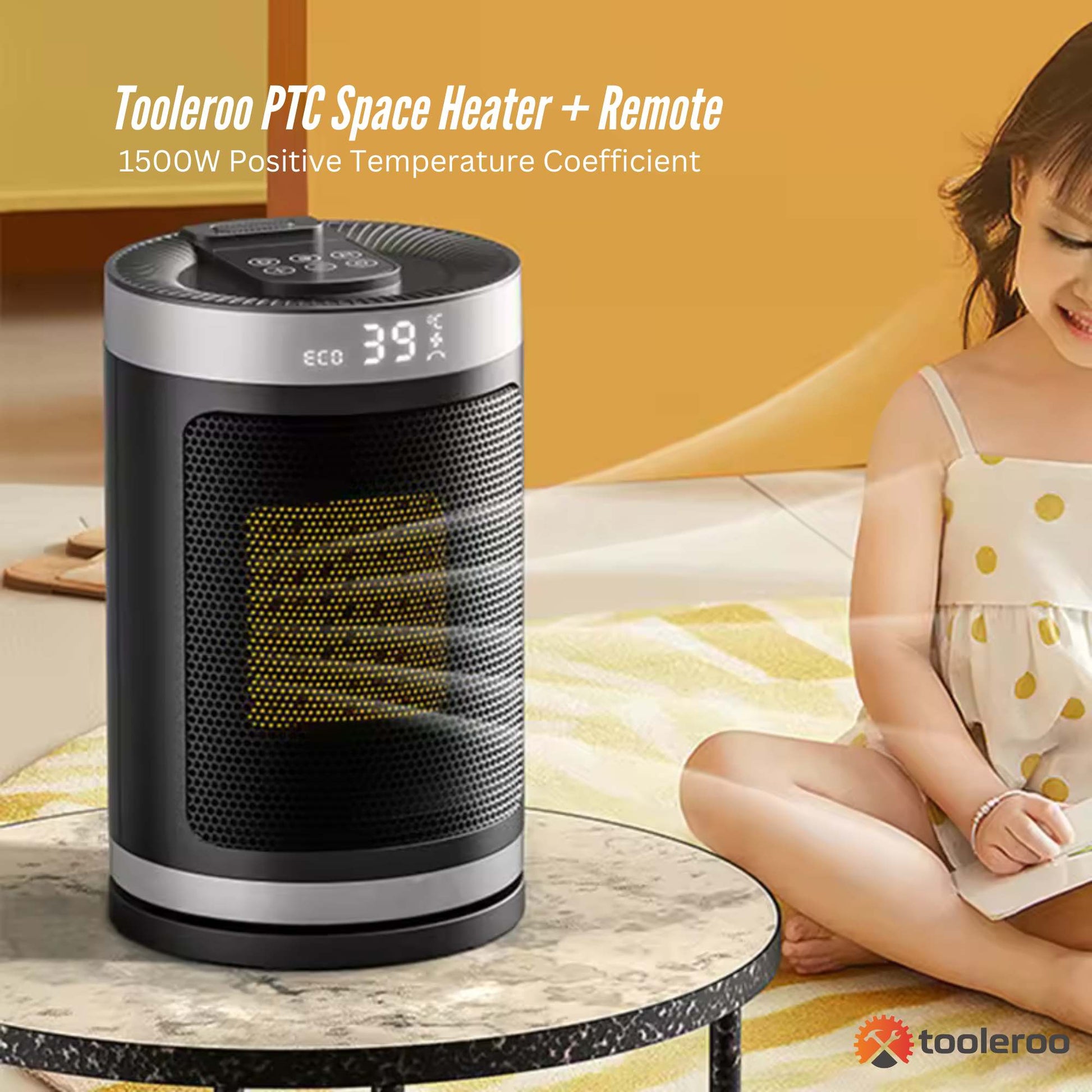 Tooleroo PTC Space Heater + Remote - 1500W Positive Temperature Coefficient - ShopFrenzy