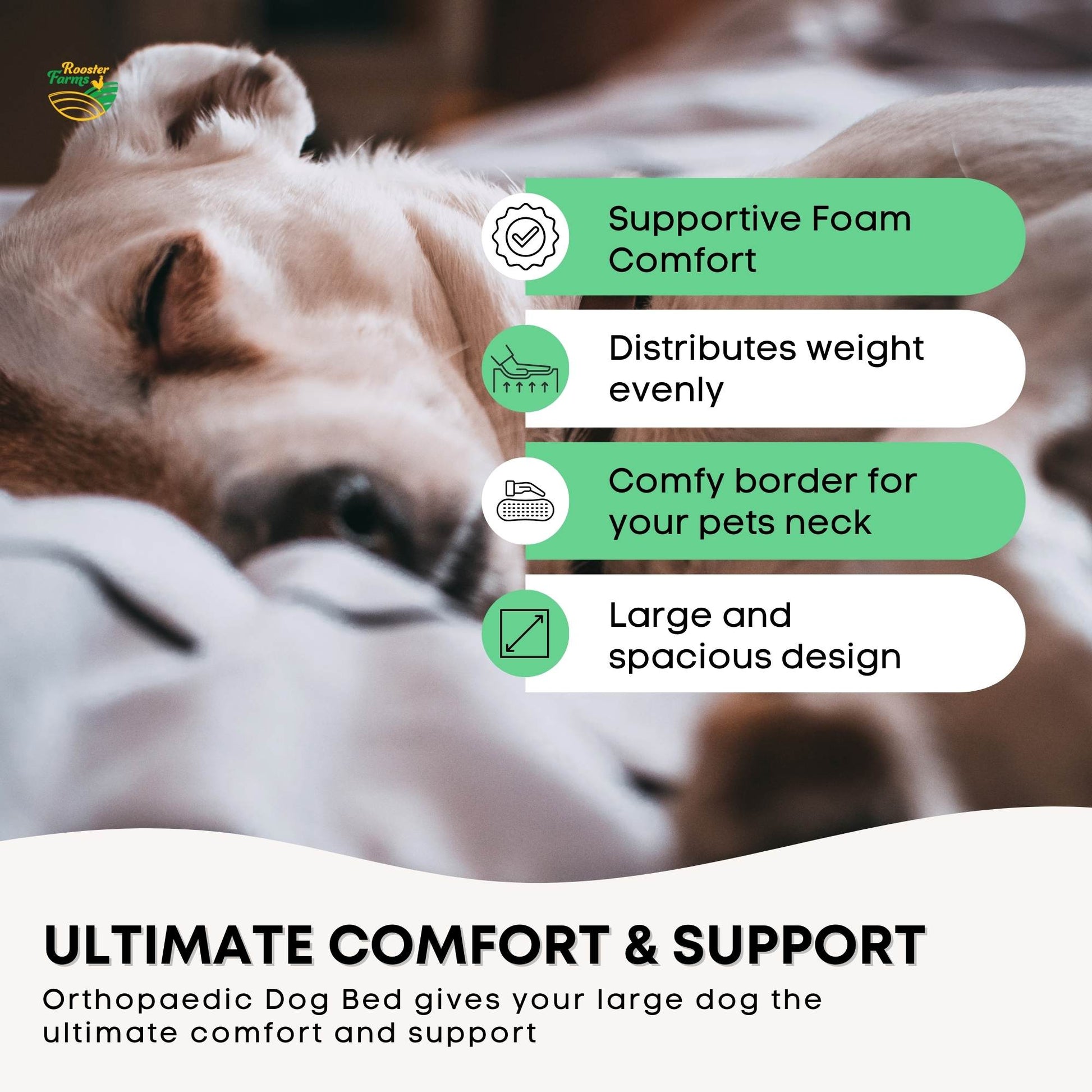 Orthopaedic Dog Bed XL Grey - Memory Foam Mattress Waterproof Removable Cover - ShopFrenzy