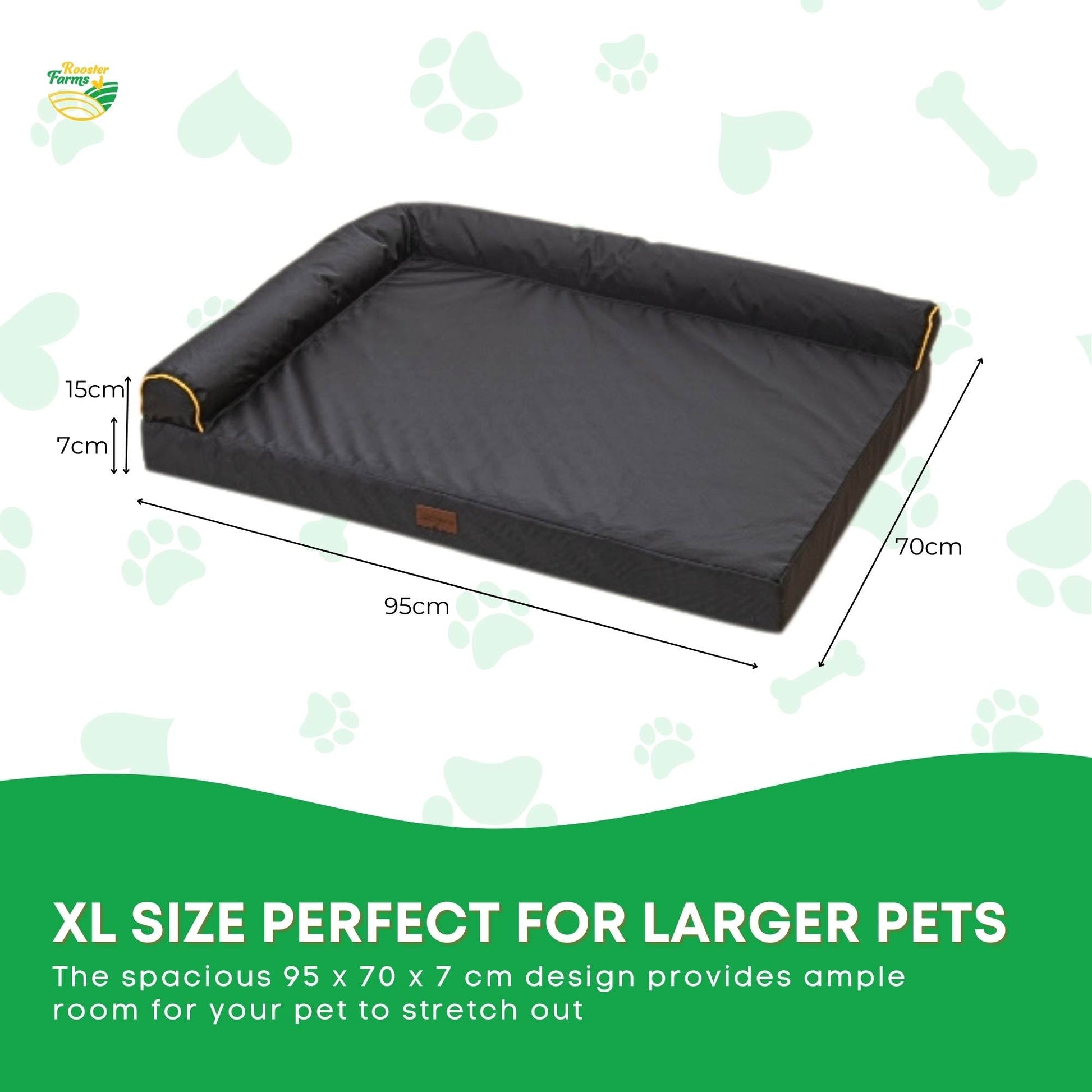 Orthopaedic Dog Bed XL Grey - Memory Foam Mattress Waterproof Removable Cover - ShopFrenzy