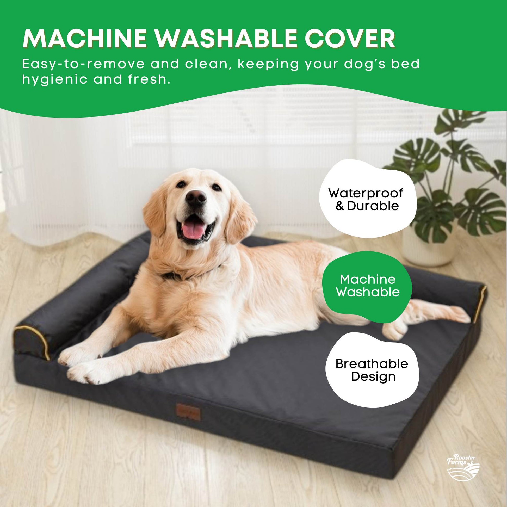 Orthopaedic Dog Bed XL Grey - Memory Foam Mattress Waterproof Removable Cover - ShopFrenzy