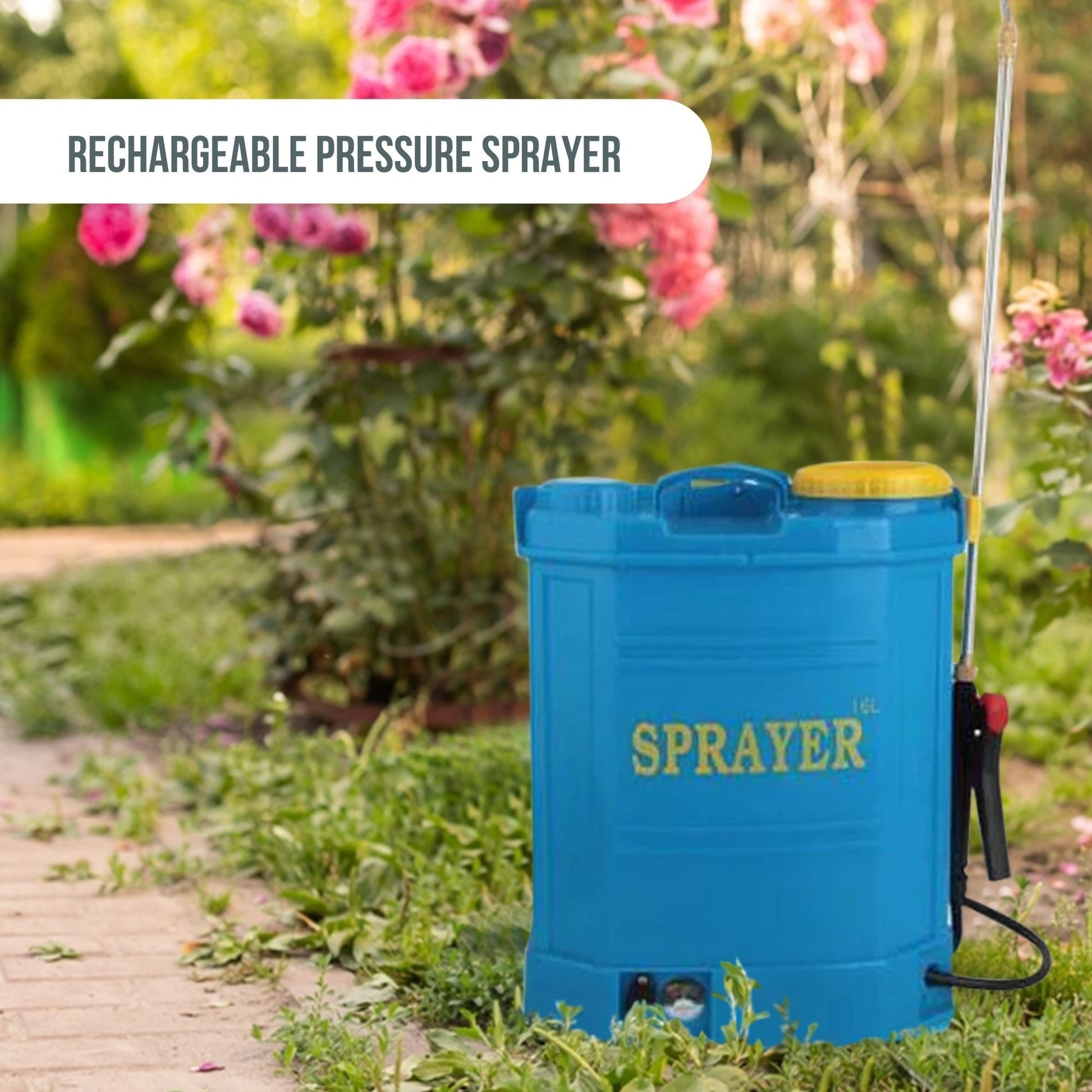 16L Rechargeable Backpack Pressure Sprayer - Portable Electric Garden Weed Pump - ShopFrenzy