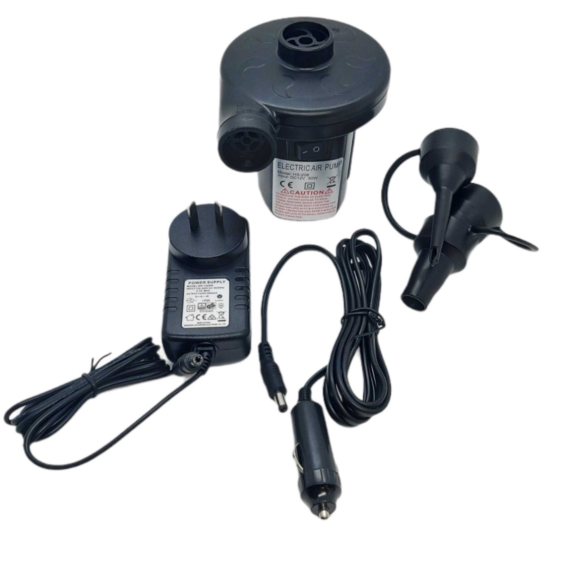 Electric Air Pump - 2 Way Inflator and Deflator - DC Adaptor + Car Lighter Plug - ShopFrenzy