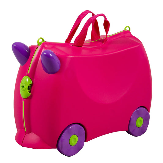 Kiddicare Bon Voyage Kids Ride On Suitcase Luggage Travel Bag Pink - ShopFrenzy