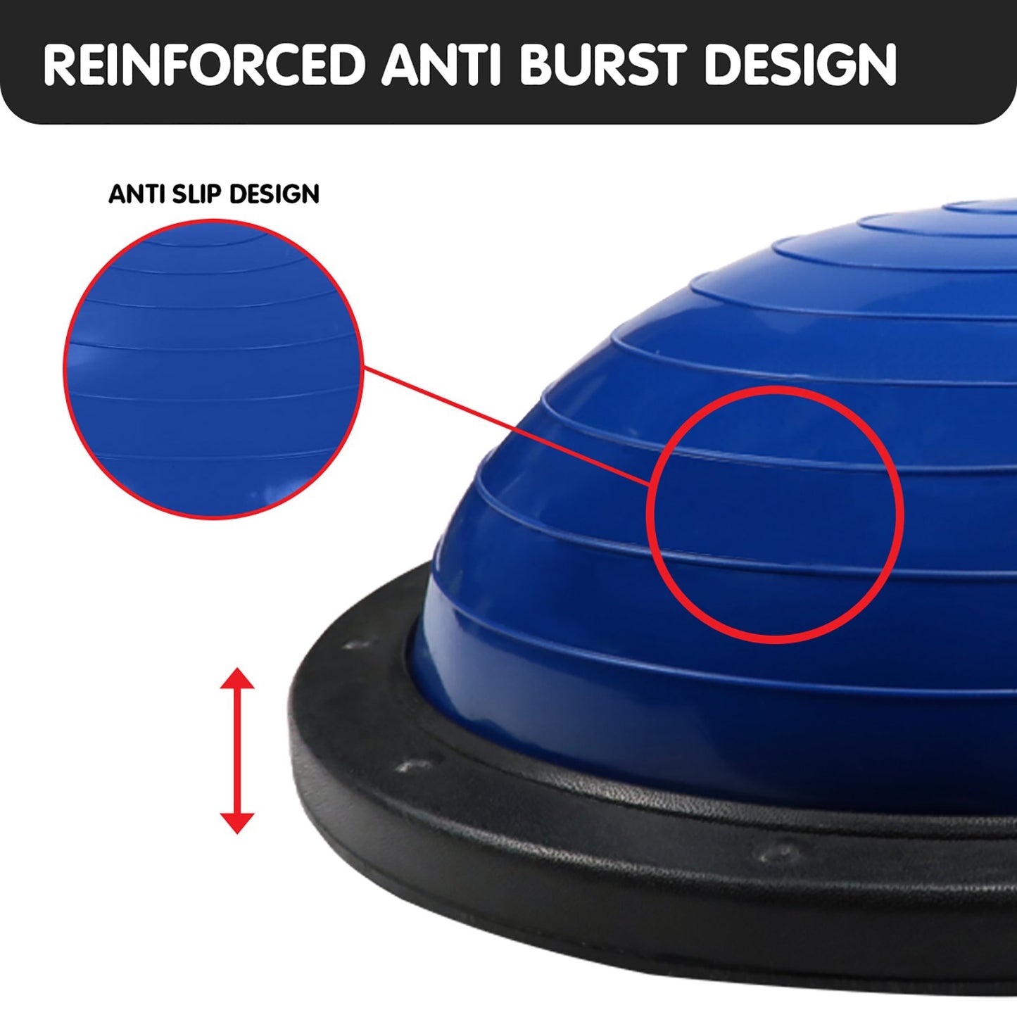 Powertrain Fitness Yoga Ball Home Gym Workout Balance Trainer Blue - ShopFrenzy