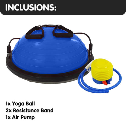 Powertrain Fitness Yoga Ball Home Gym Workout Balance Trainer Blue - ShopFrenzy