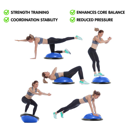 Powertrain Fitness Yoga Ball Home Gym Workout Balance Trainer Blue - ShopFrenzy