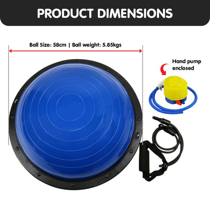 Powertrain Fitness Yoga Ball Home Gym Workout Balance Trainer Blue - ShopFrenzy