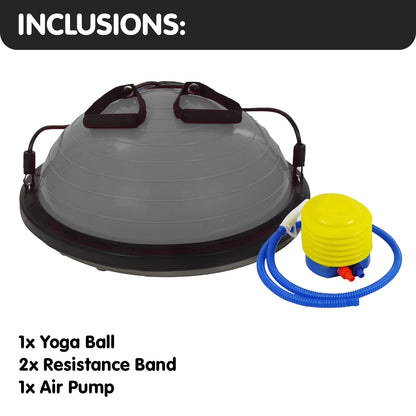 Powertrain Fitness Yoga Ball Home Gym Workout Balance Trainer Grey - ShopFrenzy