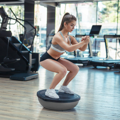 Powertrain Fitness Yoga Ball Home Gym Workout Balance Trainer Grey - ShopFrenzy