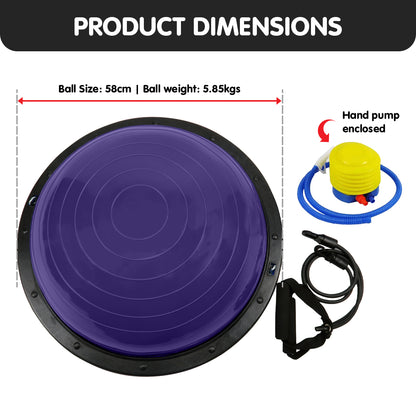 Powertrain Fitness Yoga Ball Home Gym Workout Balance Trainer Purple - ShopFrenzy