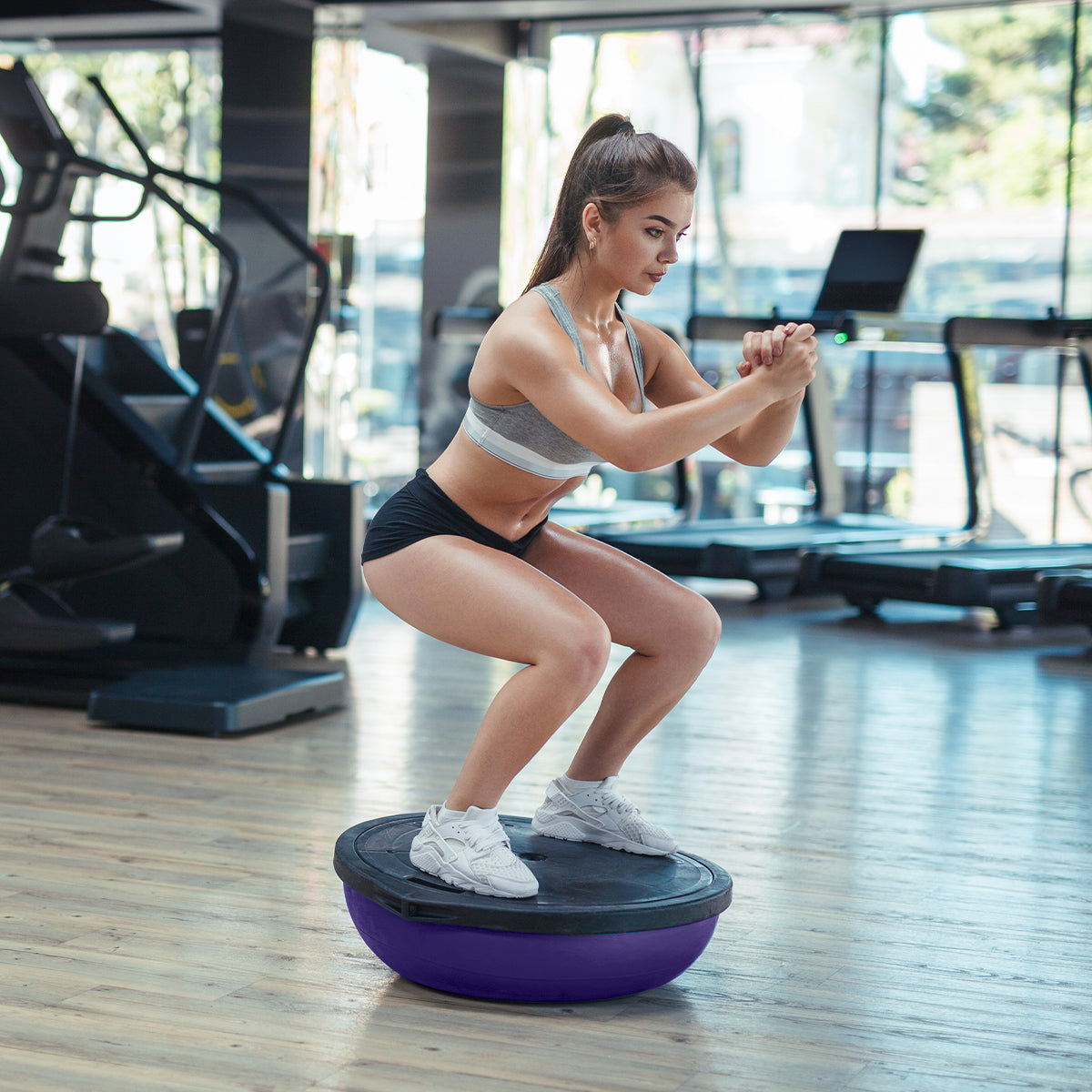 Powertrain Fitness Yoga Ball Home Gym Workout Balance Trainer Purple - ShopFrenzy